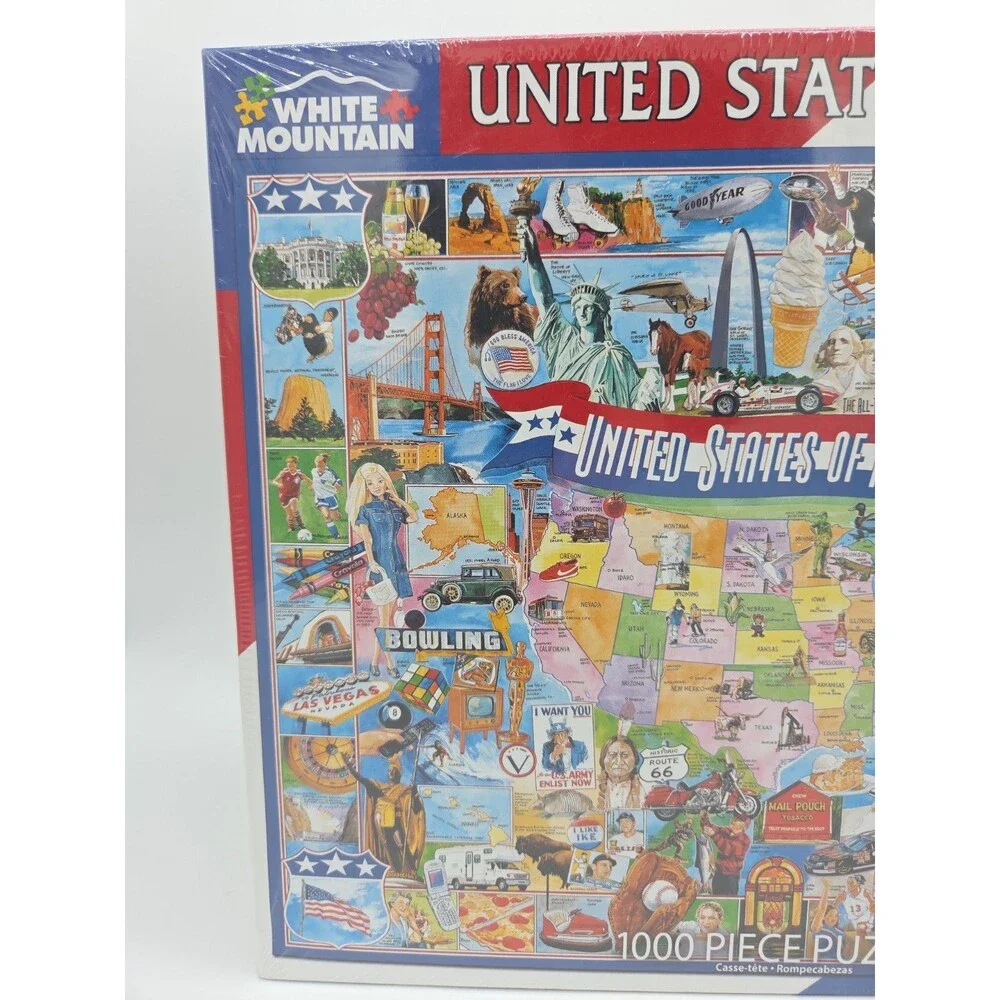 White Mountain United States of America Jigsaw Puzzle 1000 Pc Larger Pcs 24 x 30